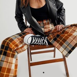 Free People Plaid Trousers